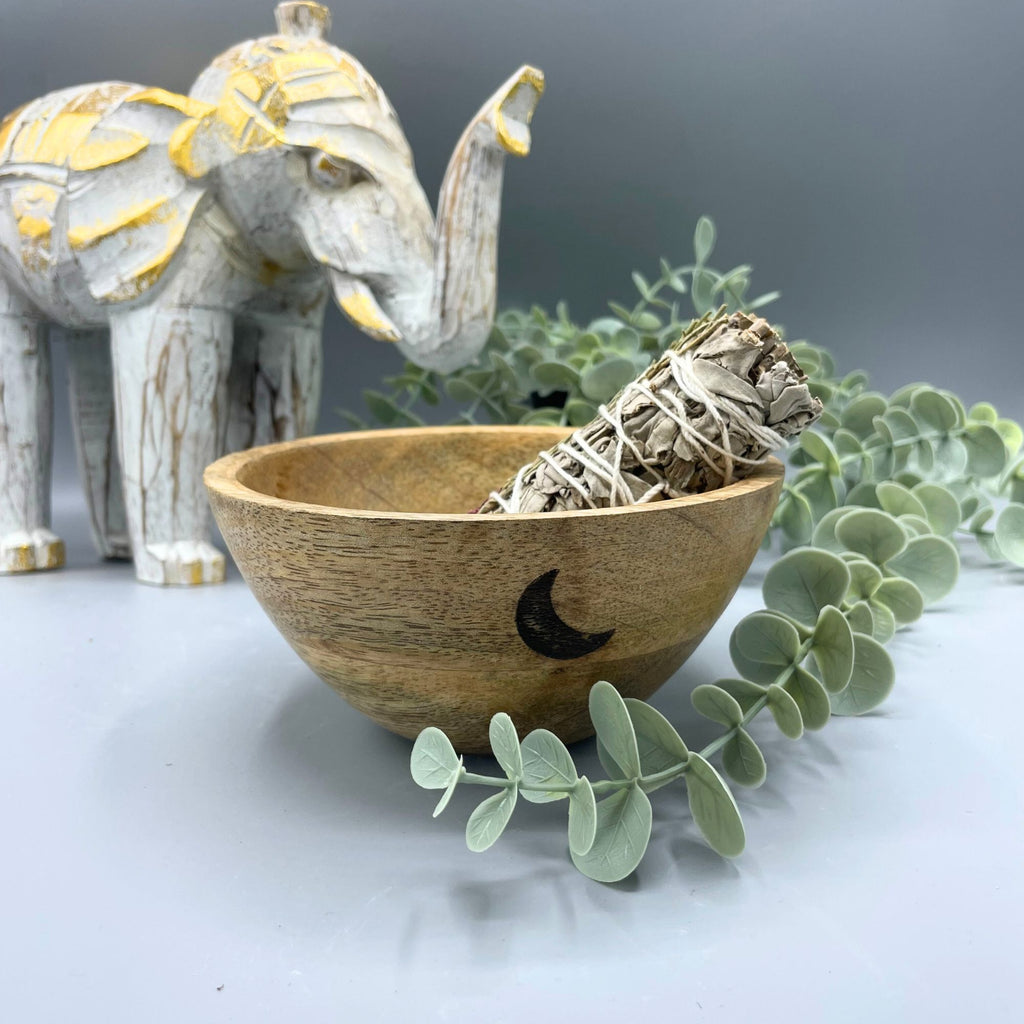 Bol en bois pour offrandes et rituels - Trois Lunes - 13 x 7 cm