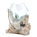 Bol moyen en verre fusionné sur bois blanchi