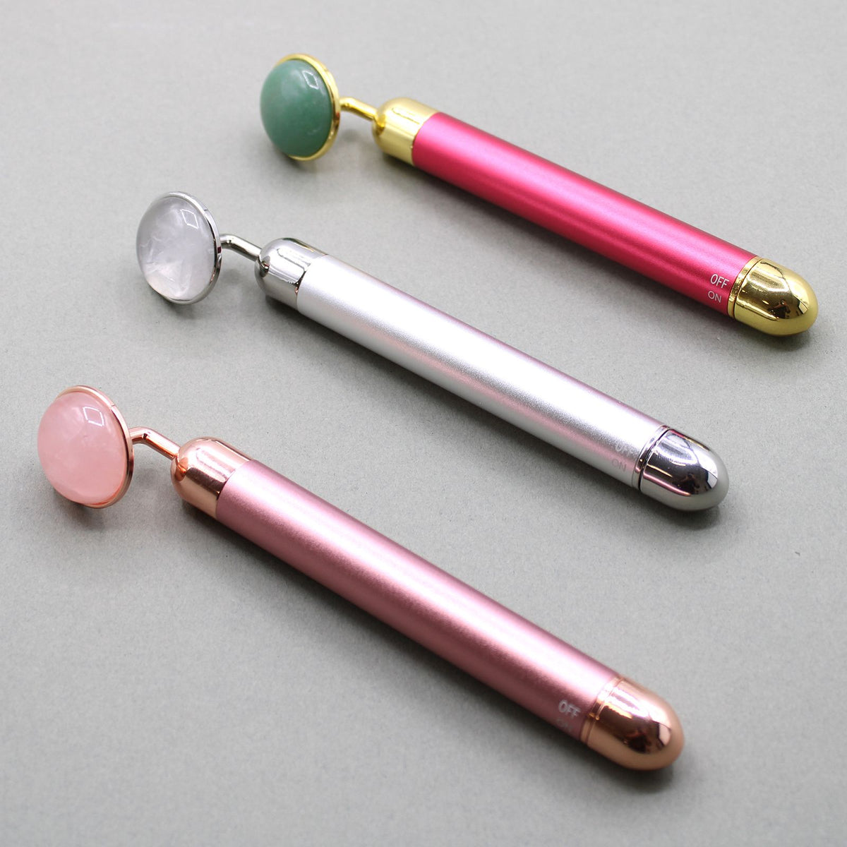 Rouleau vibrant en pierre précieuse - Quartz rose
