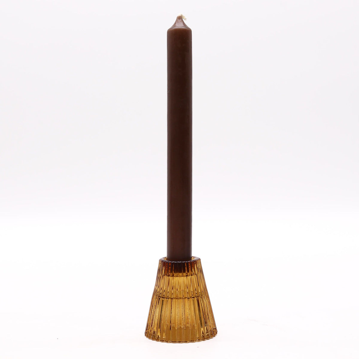 Bougeoir réversible pour bougie de table/thé - Ambre antique