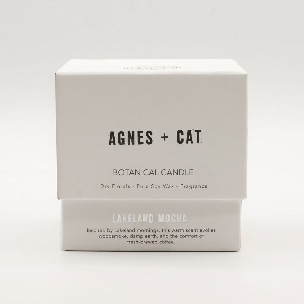 Bougie botanique en cire de soja – Moka du Lakeland – Agnes + Cat