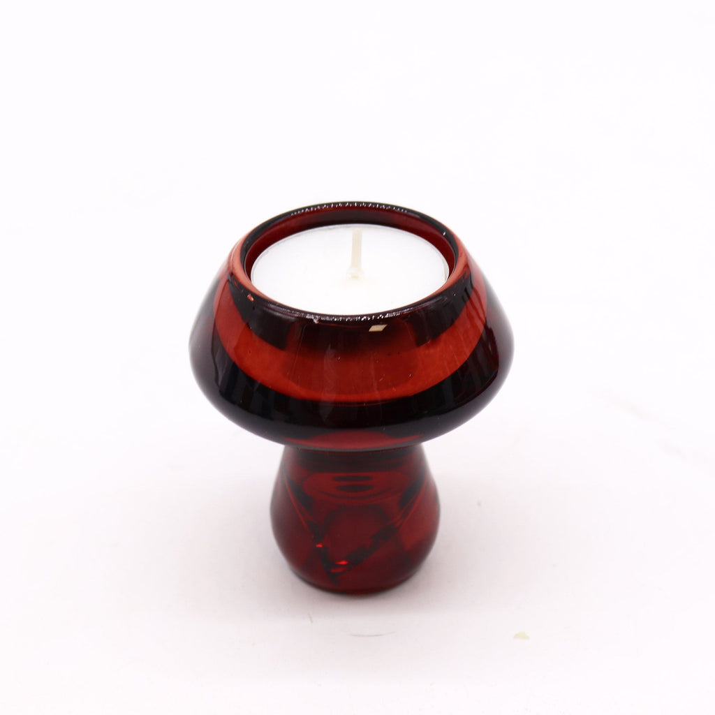 Bougeoir réversible en forme de champignon pour bougie de table/thé - Rouge Vampire