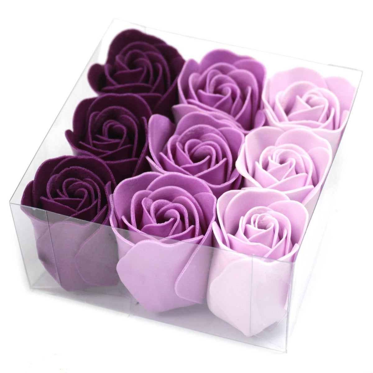Lot de 9 fleurs en savon - Roses et lavande