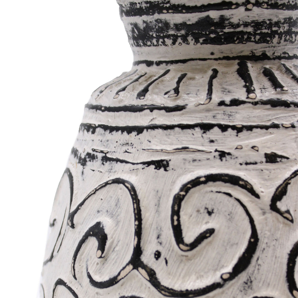 Vase en céramique à motif tourbillonnant - Crème
