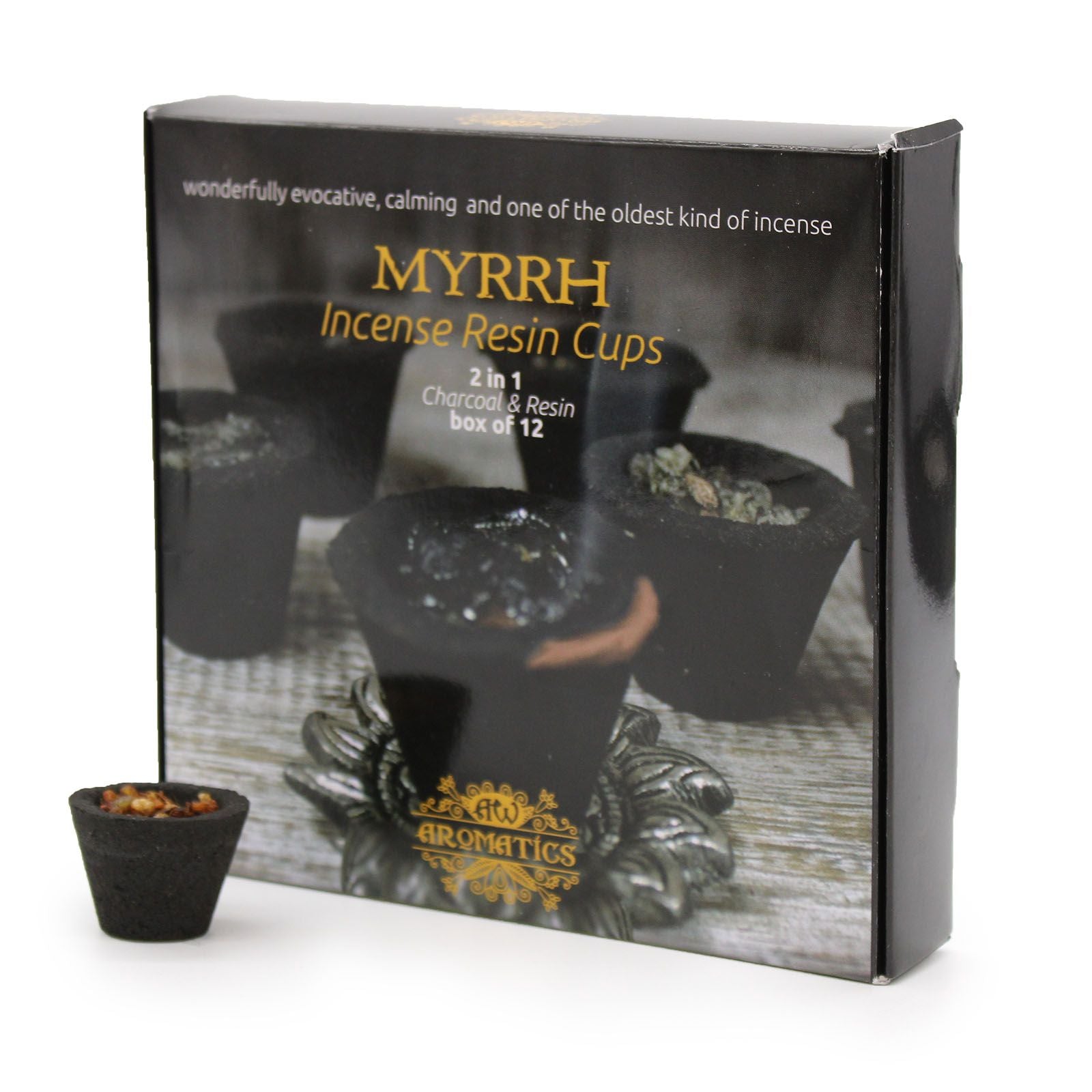 Boîte de 12 coupelles en résine - Myrrhe