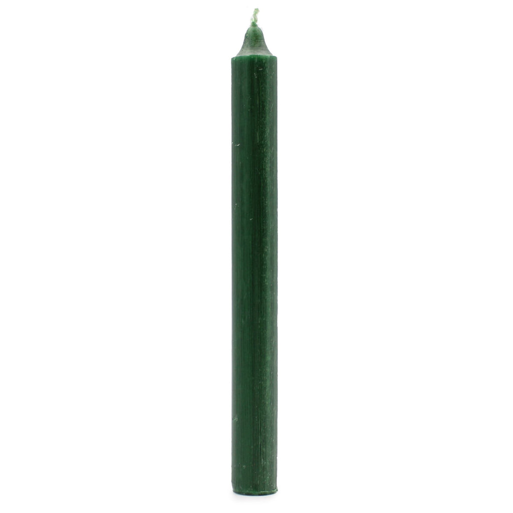 Bougies en vrac de couleur unie - Vert houx rustique - Lot de 10