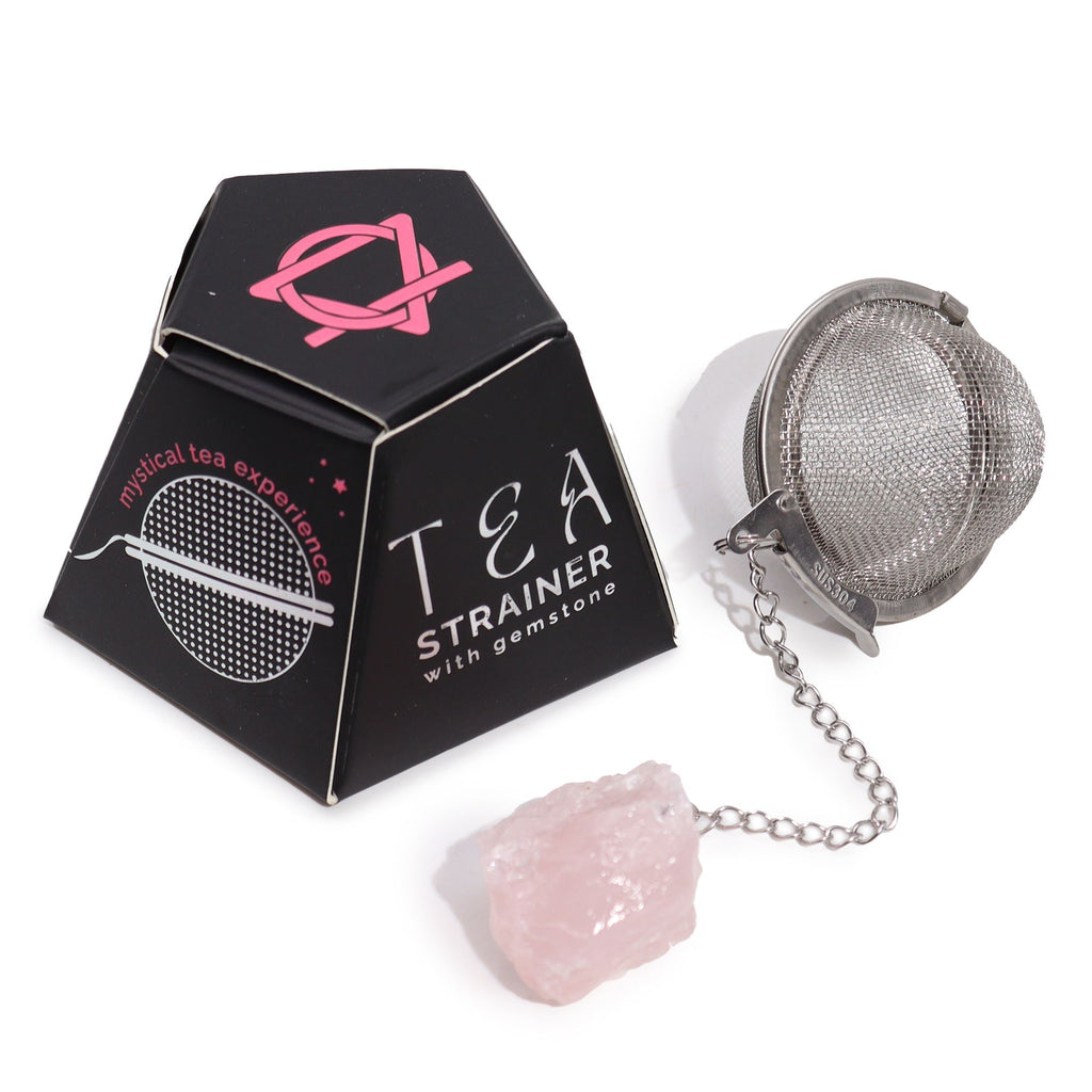 Passoire à thé en pierre précieuse brute - Quartz rose