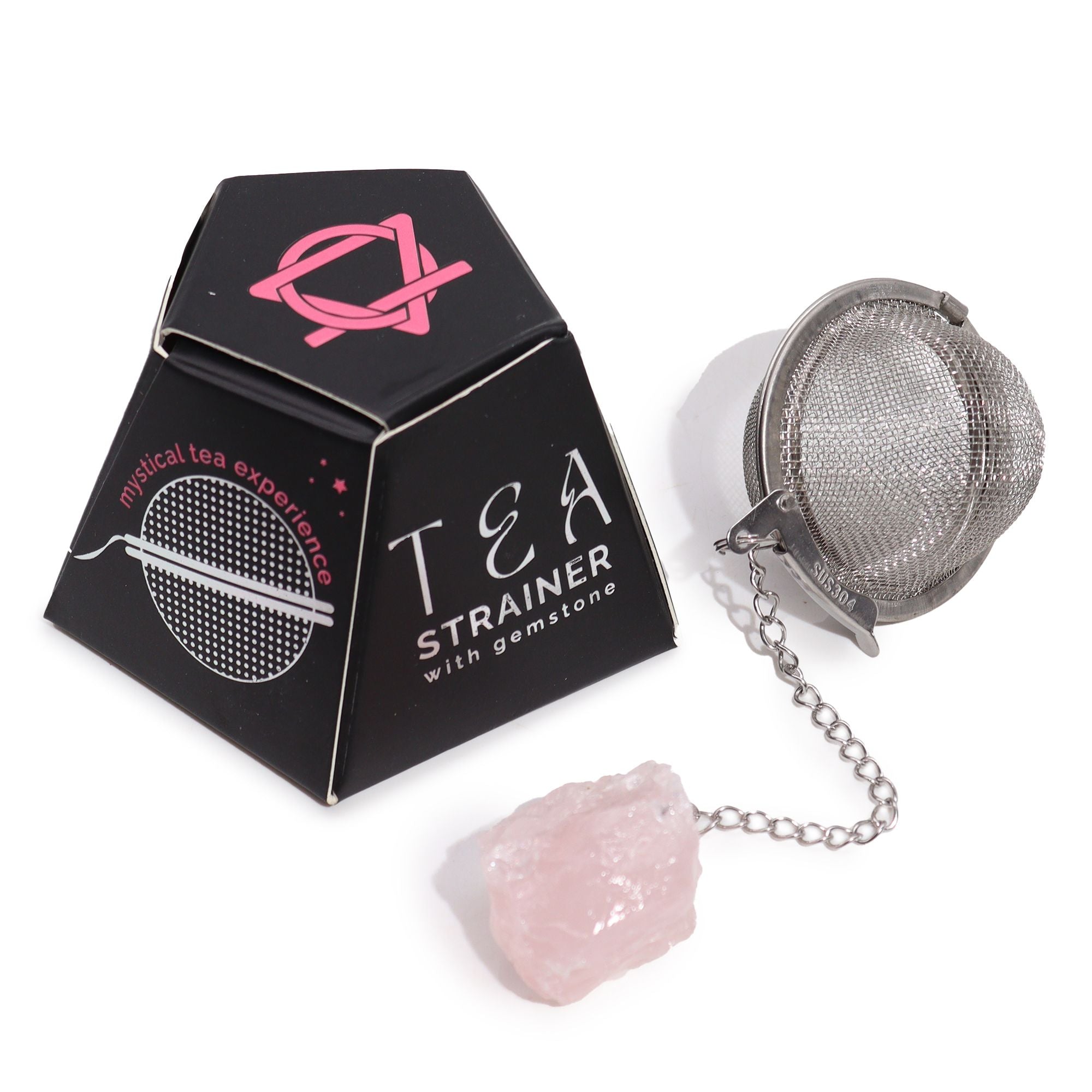 Passoire à thé en pierre précieuse brute - Quartz rose