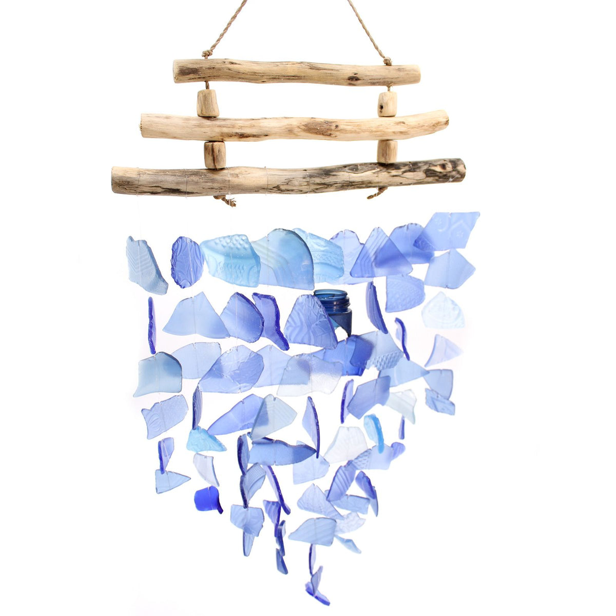 Carillon éolien en verre recyclé - Bleu