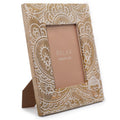 Grand cadre en bois de manguier (pour 13 x 18 cm) 28 x 23 x 2 cm - Bouddha blanc