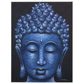 Peinture de Bouddha - Détail d'un brocart bleu