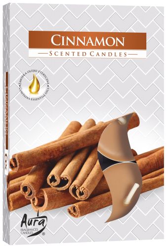 Lot de 6 bougies parfumées à la cannelle (1x)