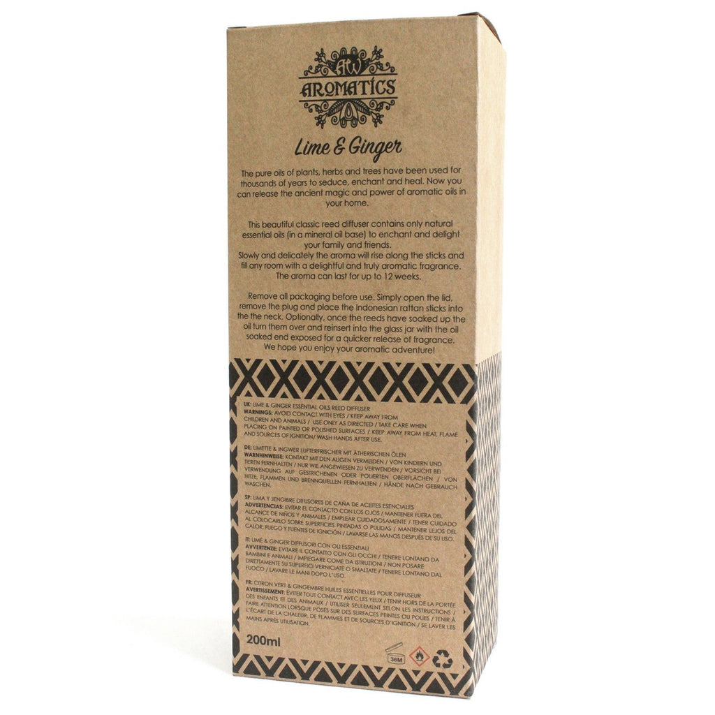 Diffuseur à bâtonnets aux huiles essentielles - Citron vert et gingembre