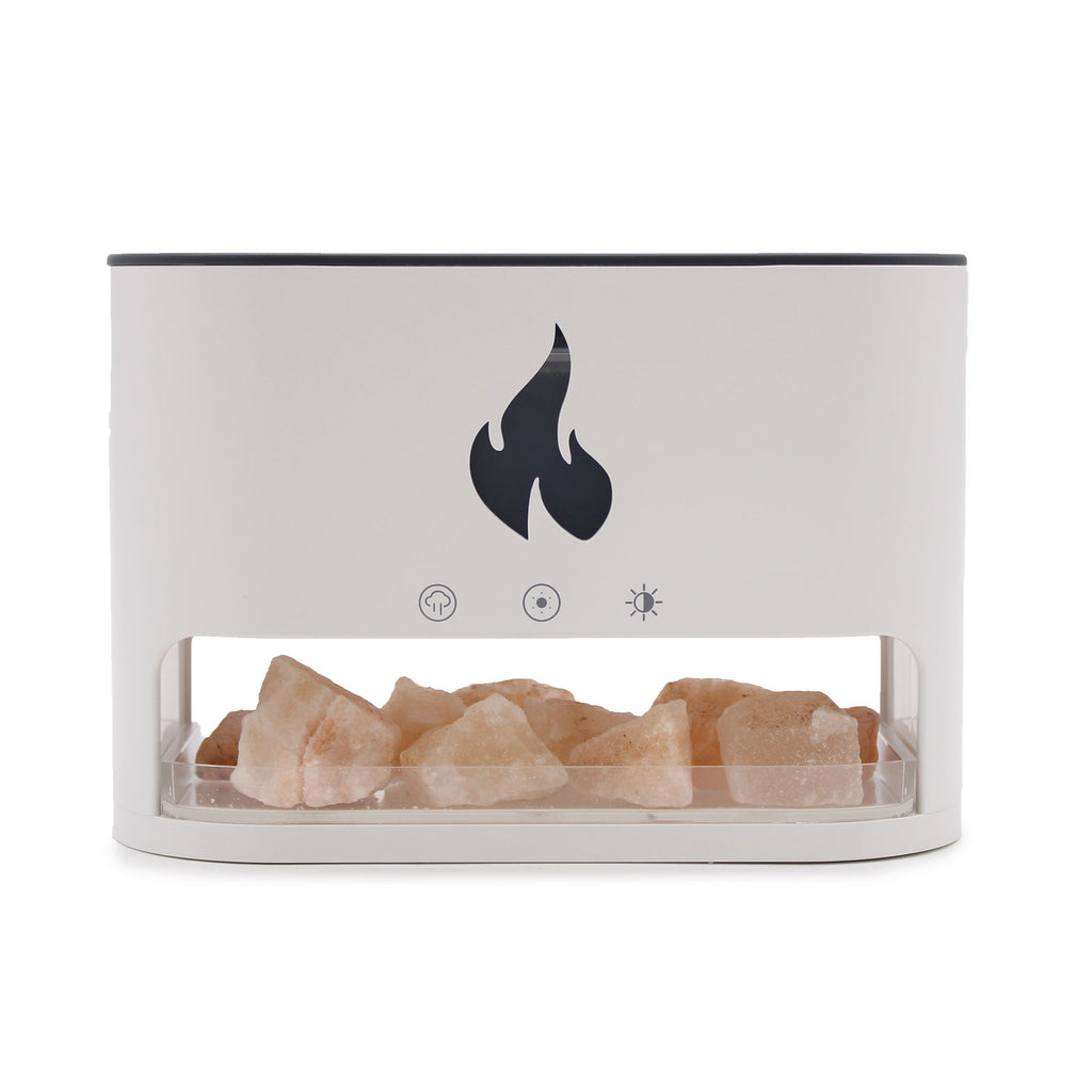 Diffuseur d'arômes Blaze - Chambre de sel de l'Himalaya - USB-C - Effet flamme (sel inclus)