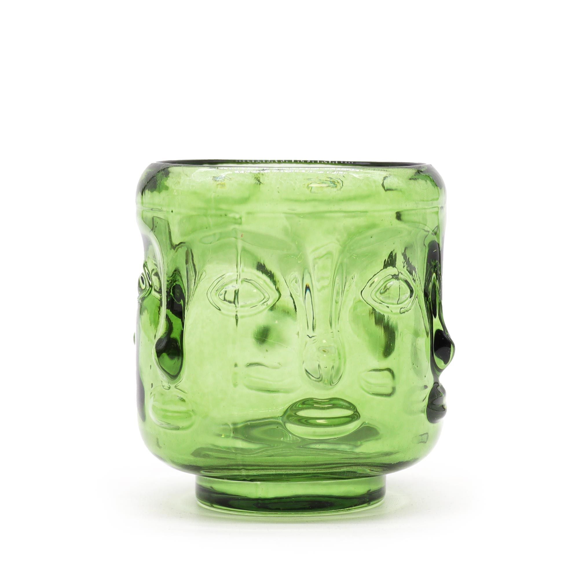 Pot à bougie orné de visages de Bouddha - Jardin de Jade