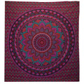 Couette double en coton + tenture murale - Mandala classique - Violet