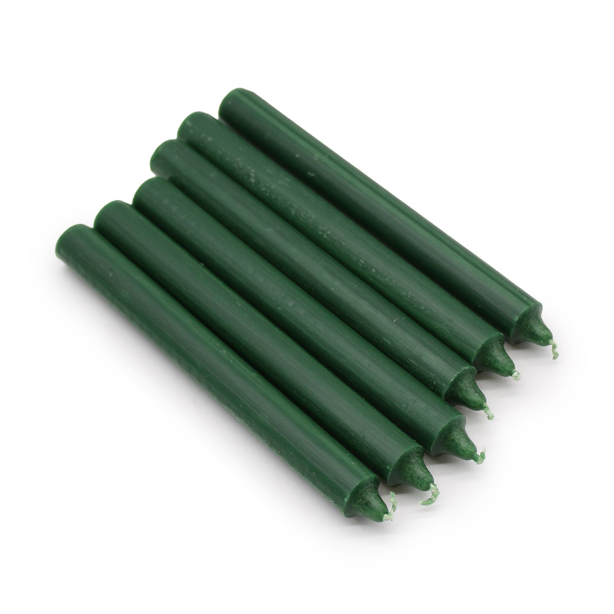 Bougies en vrac de couleur unie - Vert houx rustique - Lot de 10