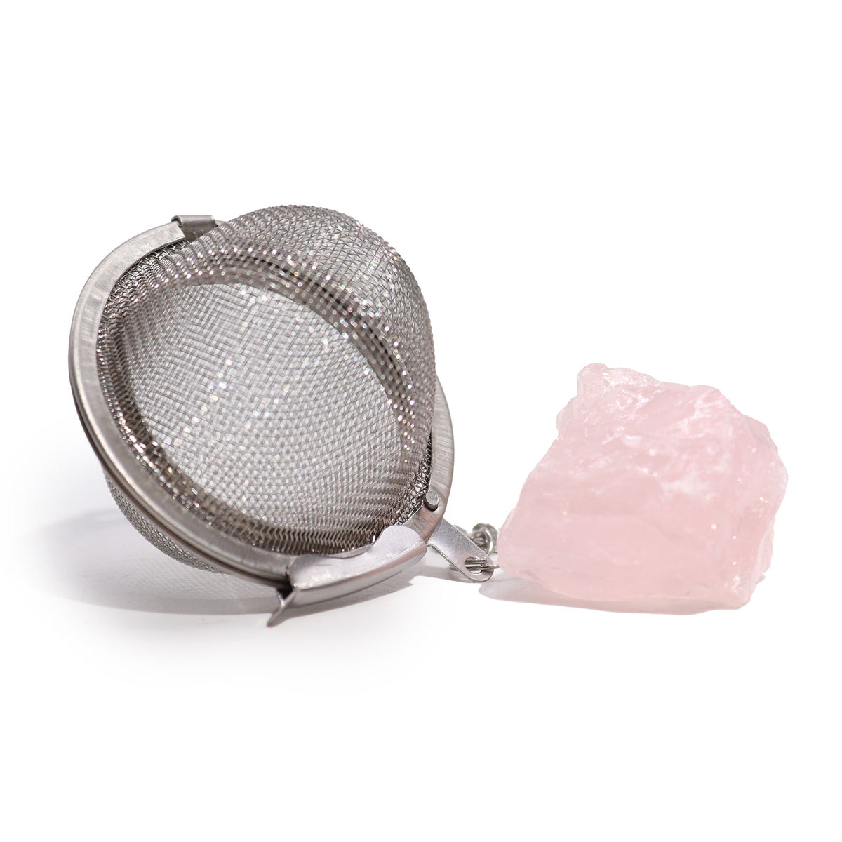 Passoire à thé en pierre précieuse brute - Quartz rose