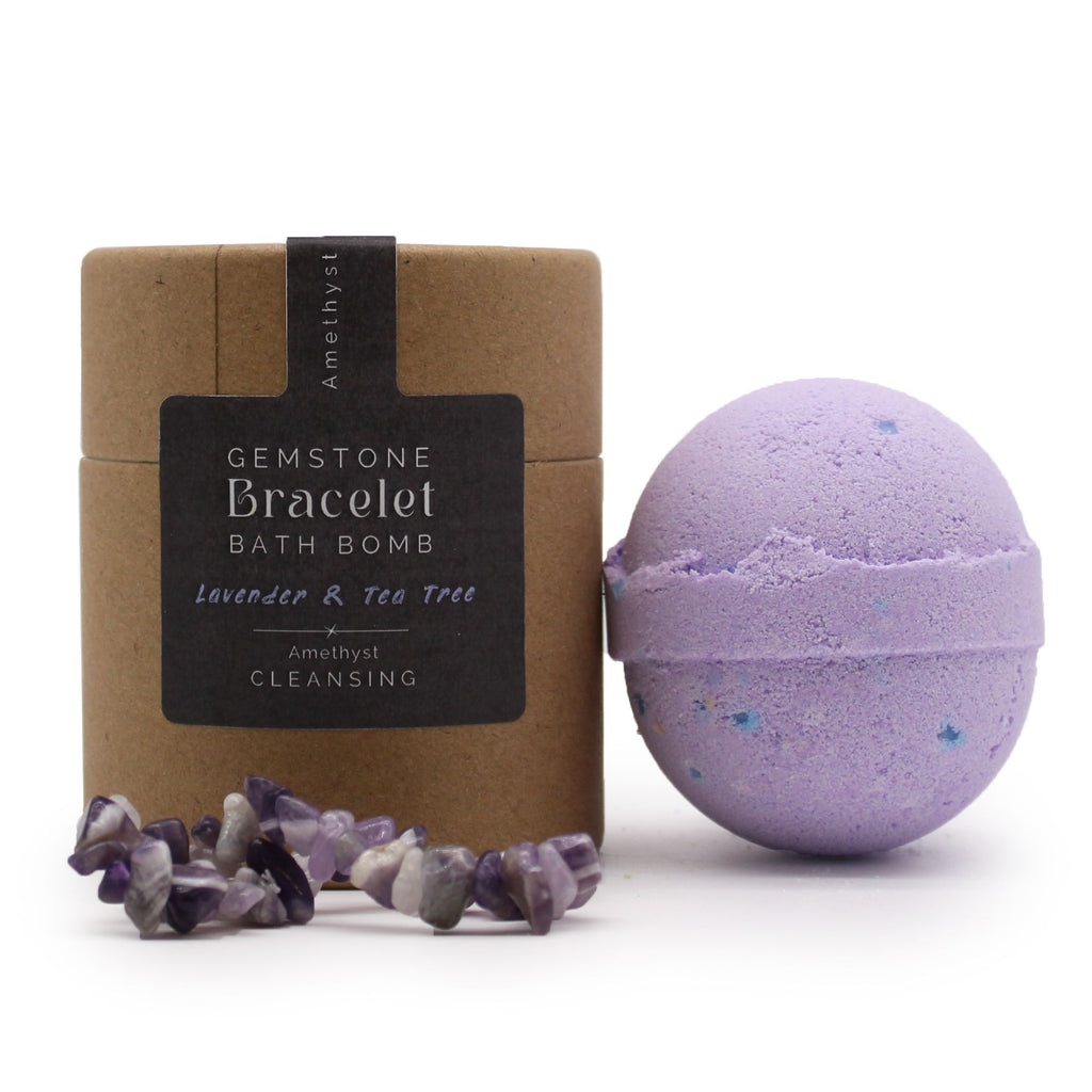 Bombe de bain avec bracelet en améthyste