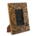 Cadre en bois de manguier (pour 10x15cm) 26x20x2cm - Bouddha noir
