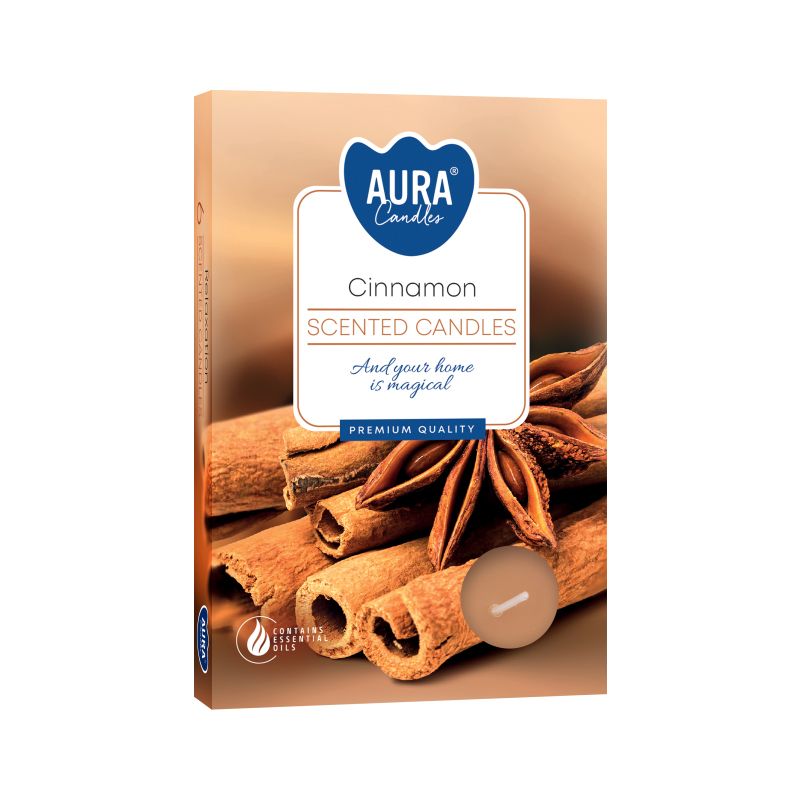 Lot de 6 bougies parfumées à la cannelle (1x)