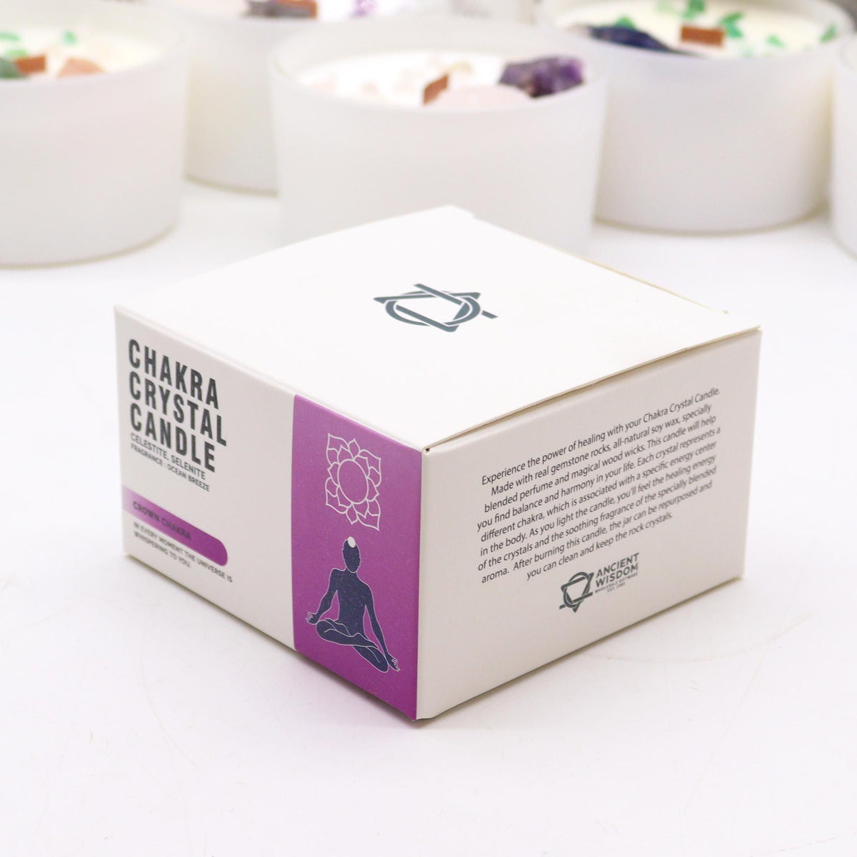Bougies de cristal Chakra - Chakra Couronne