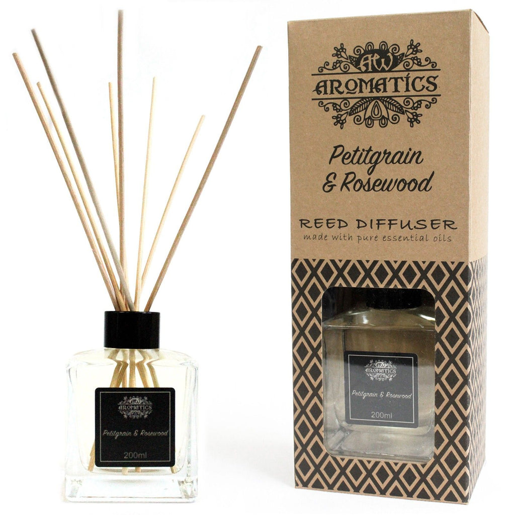 Diffuseur à bâtonnets aux huiles essentielles - Petitgrain et bois de rose