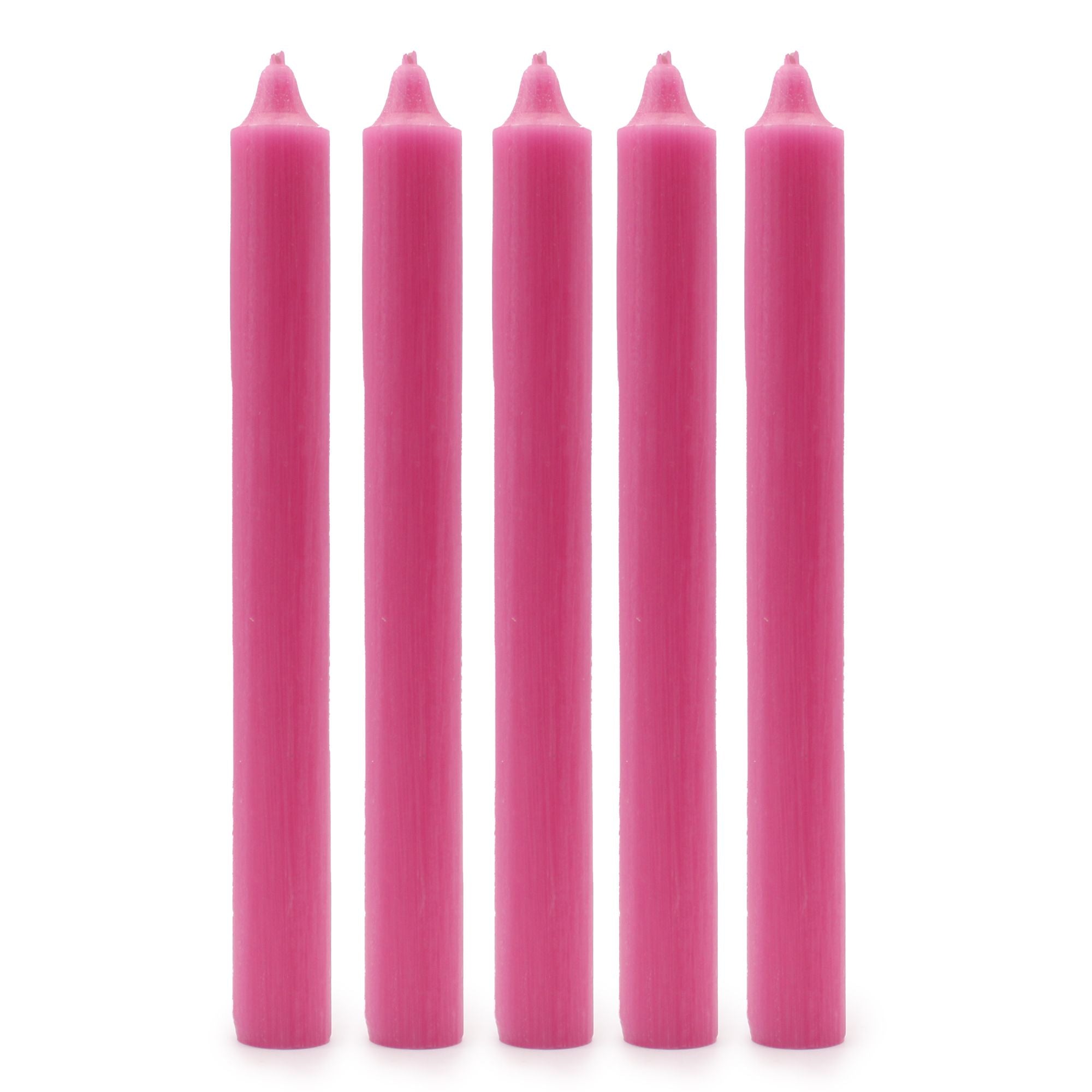 Bougies en vrac de couleur unie - Rose foncé rustique - Lot de 10