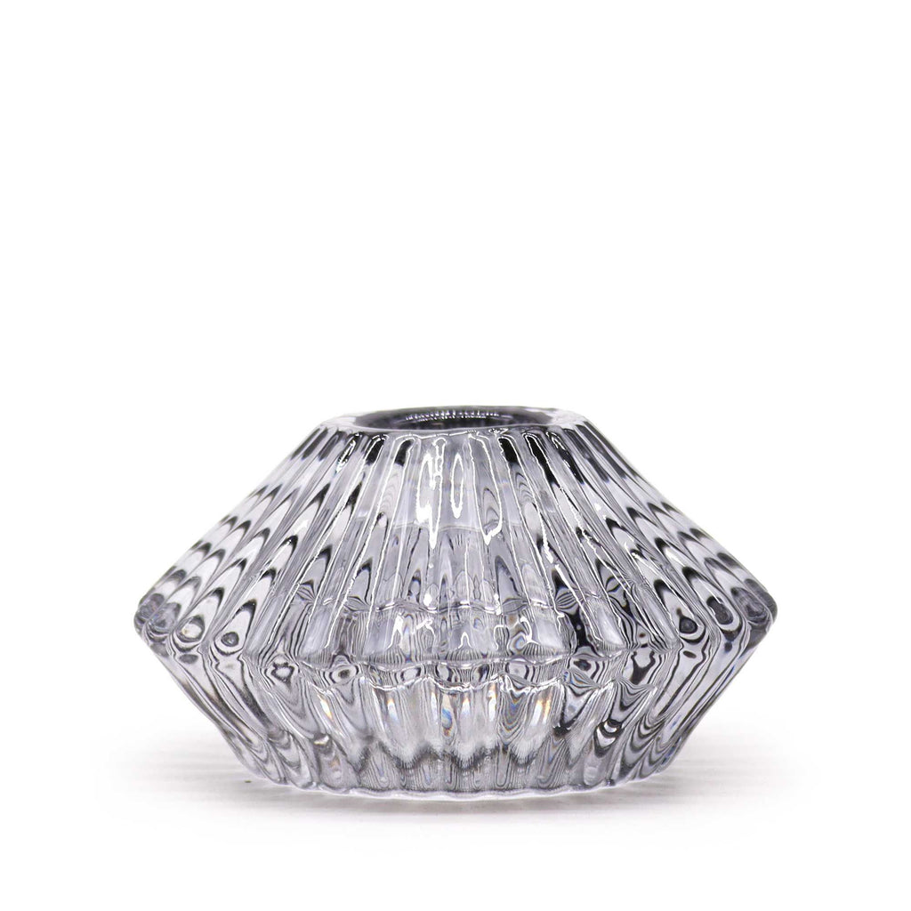 Bougeoir réversible à motif floral pour bougie de table/thé - Gris nuit