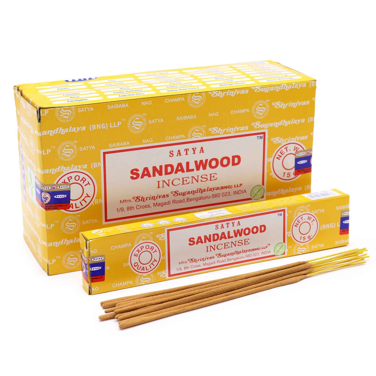 Bâtonnets d'encens Satya 15 g - Bois de santal