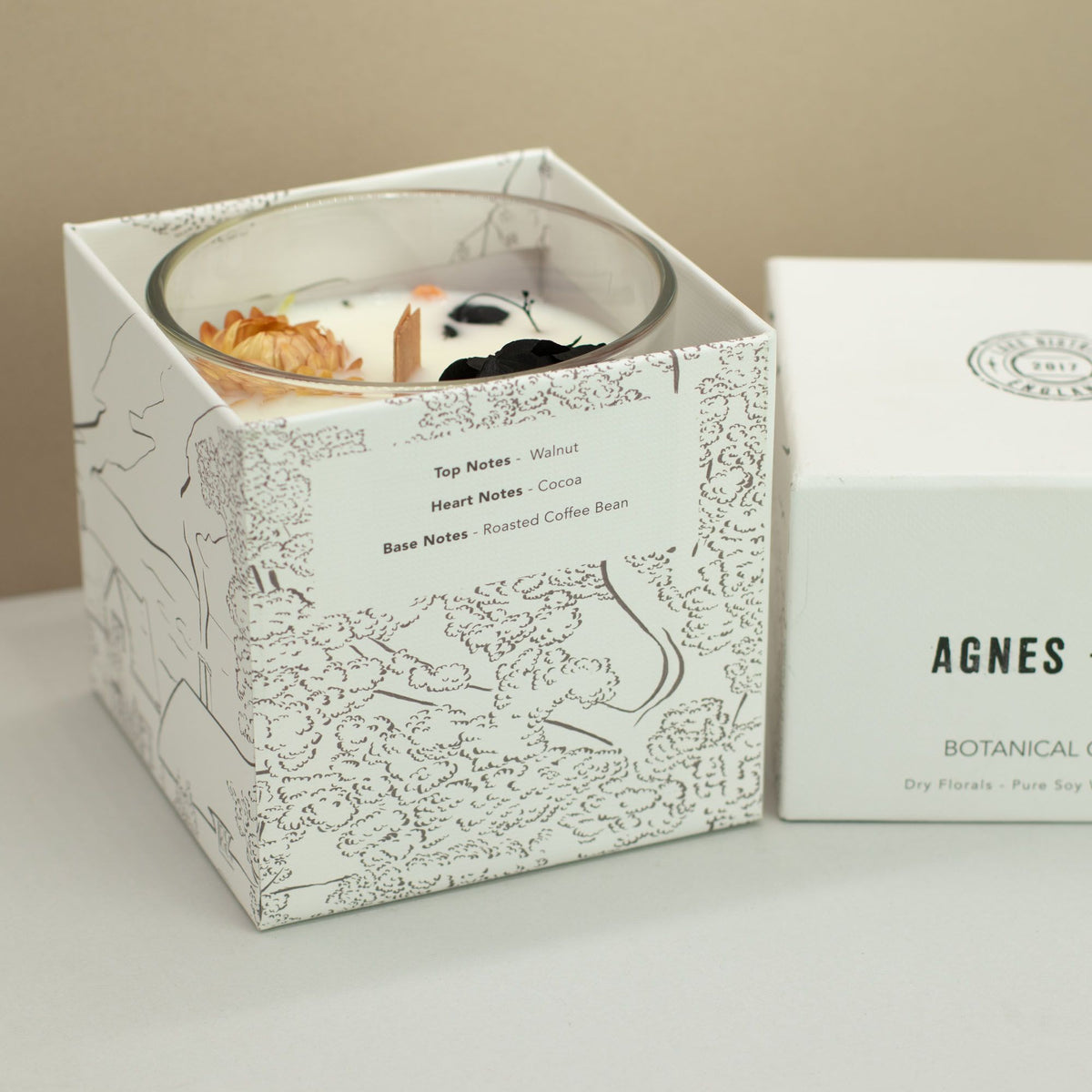 Bougie botanique en cire de soja – Moka du Lakeland – Agnes + Cat