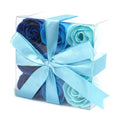 Lot de 9 fleurs en savon - Roses bleues