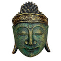 Tête de Bouddha décorative - 25 cm - Finition verte brillante