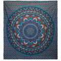 Couette double en coton + tenture murale - Mandala classique - Turquoise