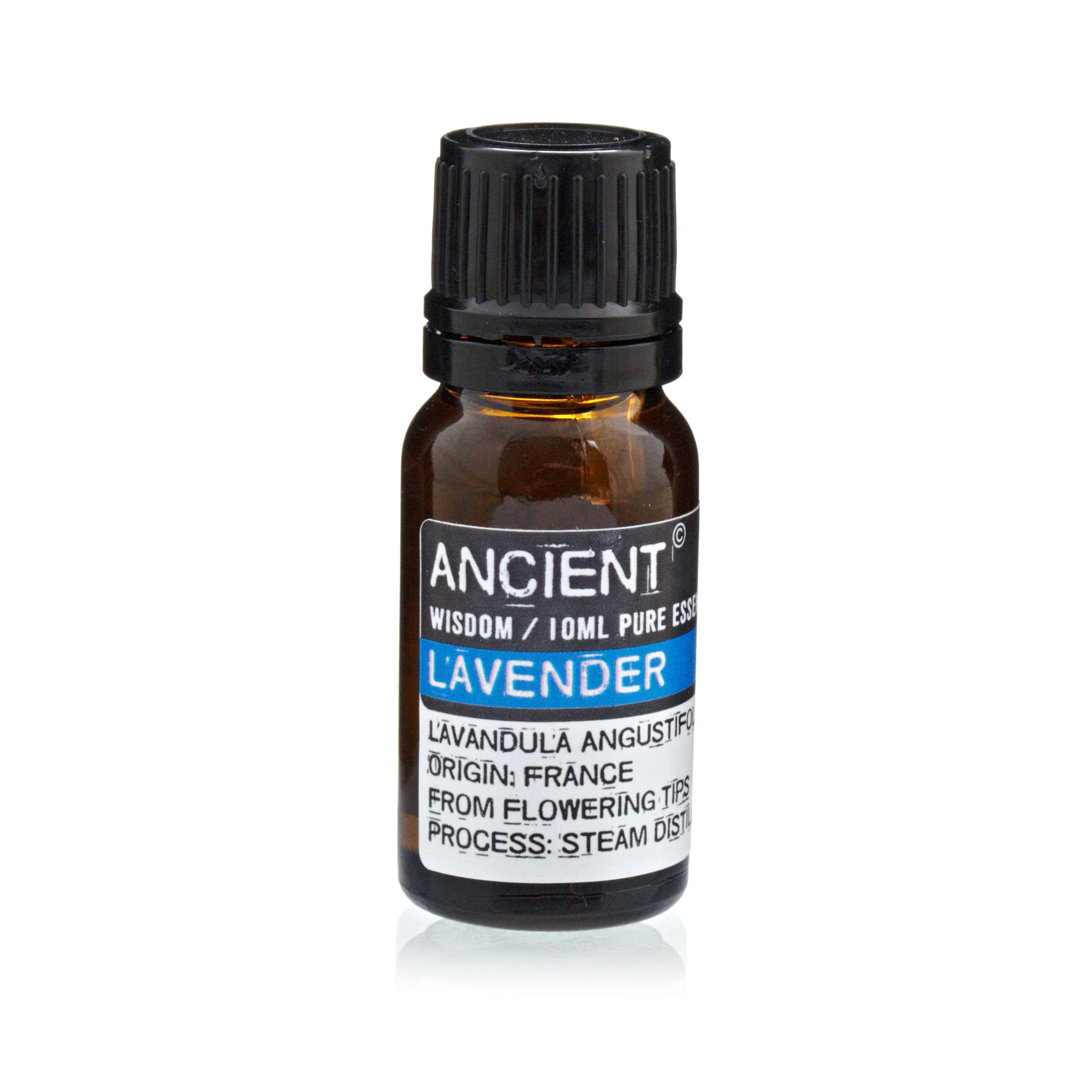 Coffret d'huiles essentielles de lavande, d'arbre à thé et de romarin, 10 ml chacune.