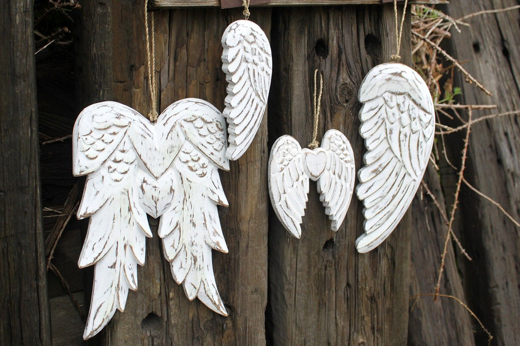 Ailes d'ange doubles faites à la main - 31 cm