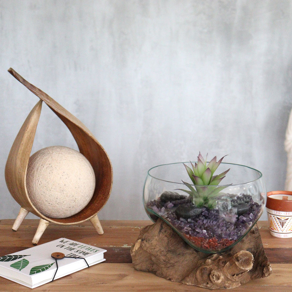 Verre fusionné sur bois - Grand bol ouvert