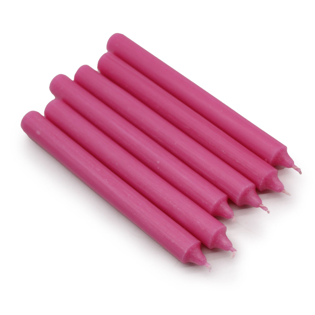 Bougies en vrac de couleur unie - Rose foncé rustique - Lot de 10