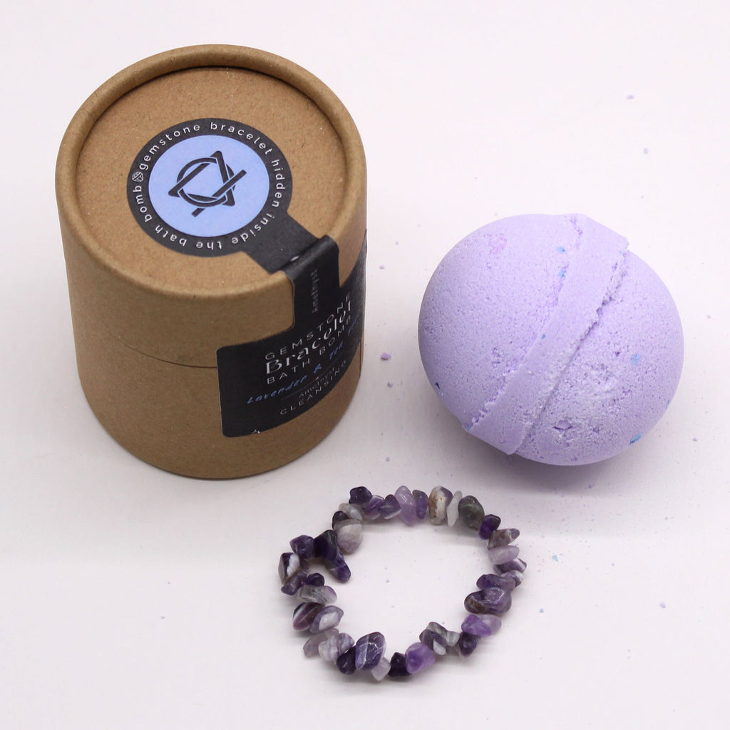 Bombe de bain avec bracelet en améthyste