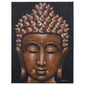 Peinture de Bouddha - Détail en brocart de cuivre