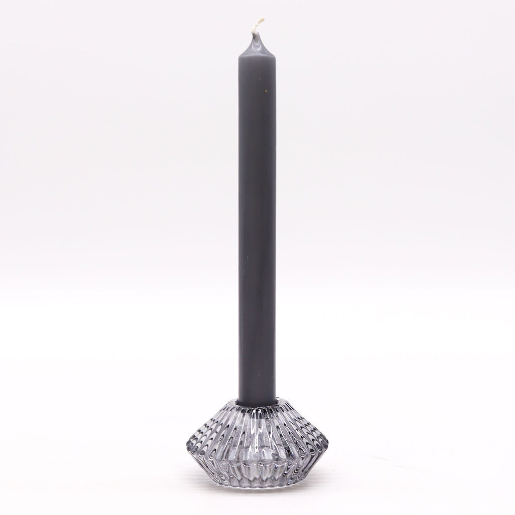 Bougeoir réversible à motif floral pour bougie de table/thé - Gris nuit