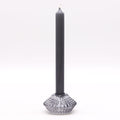 Bougeoir réversible à motif floral pour bougie de table/thé - Gris nuit