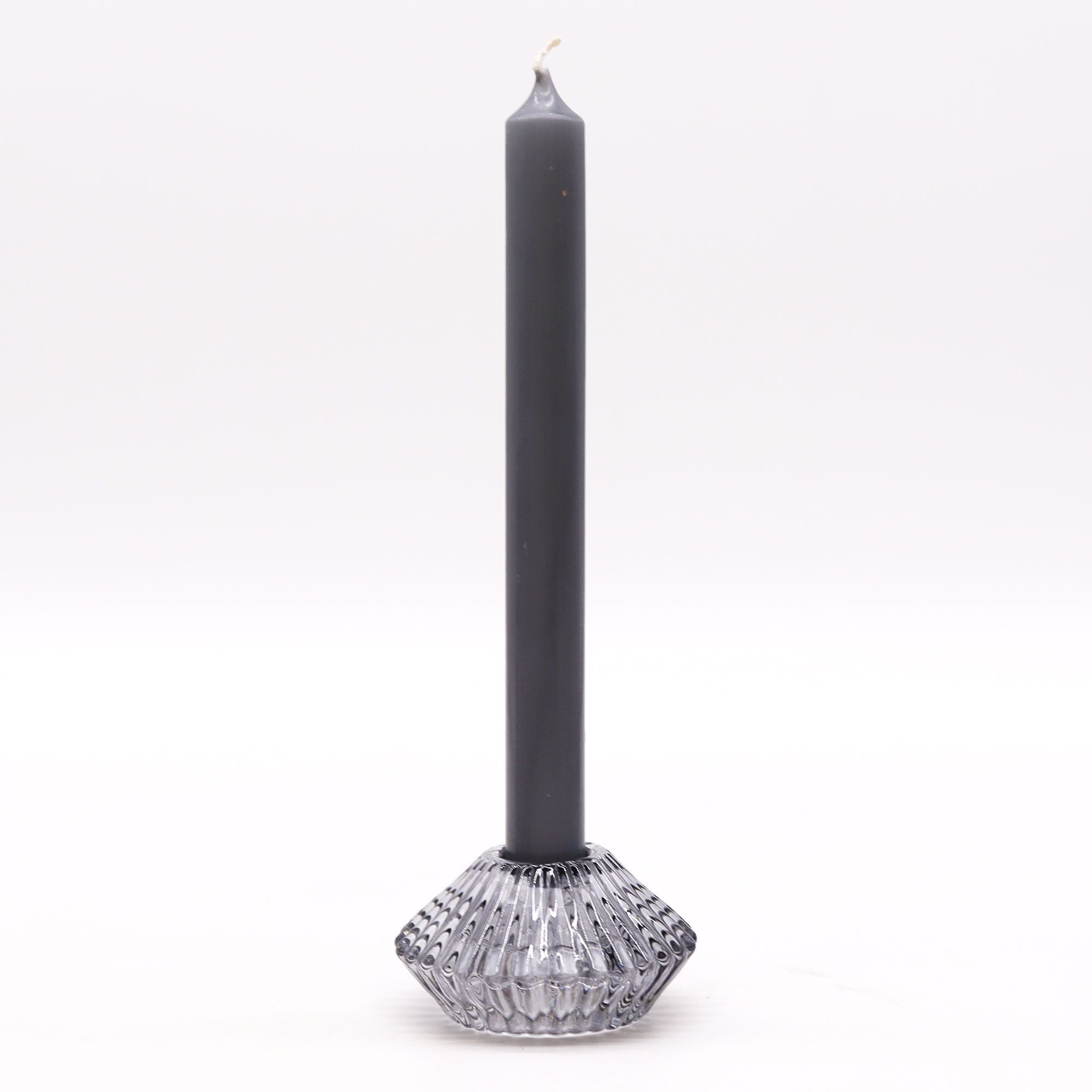 Bougeoir réversible à motif floral pour bougie de table/thé - Gris nuit