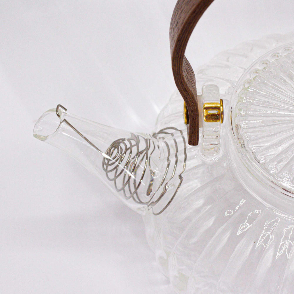 Théière en verre avec infuseur - Perle cannelée transparente - 850 ml