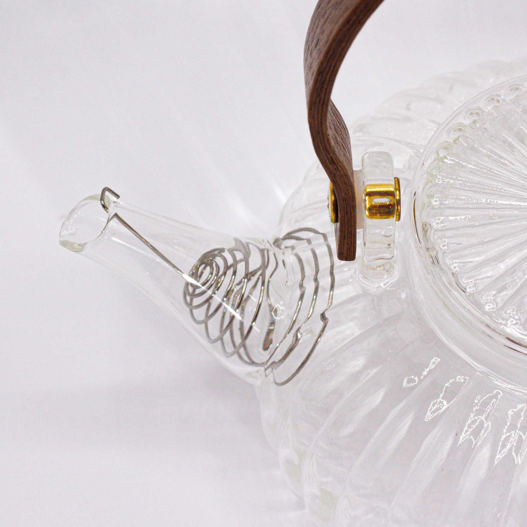 Théière en verre avec infuseur - Perle cannelée transparente - 850 ml