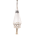 Pot de fleurs en macramé - Grand modèle avec perles