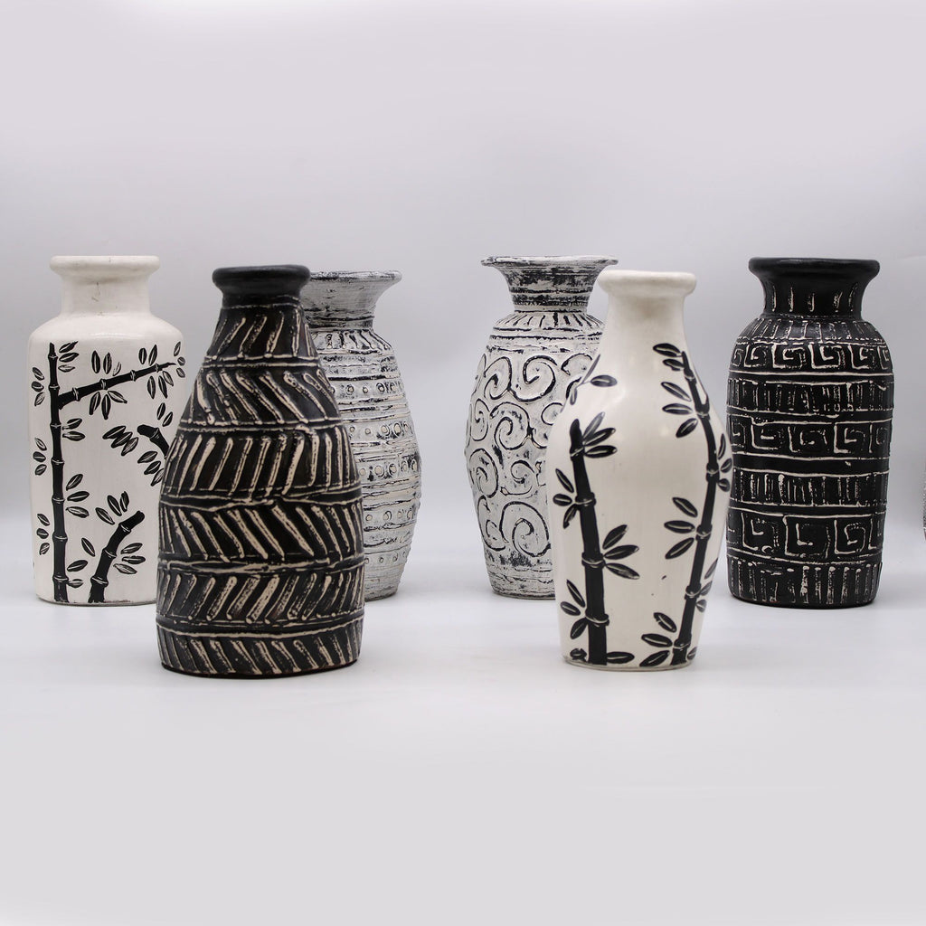 Vase en céramique à motif tourbillonnant - Crème