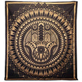 Couette double en coton + tenture murale - Hamsa - Noir et or