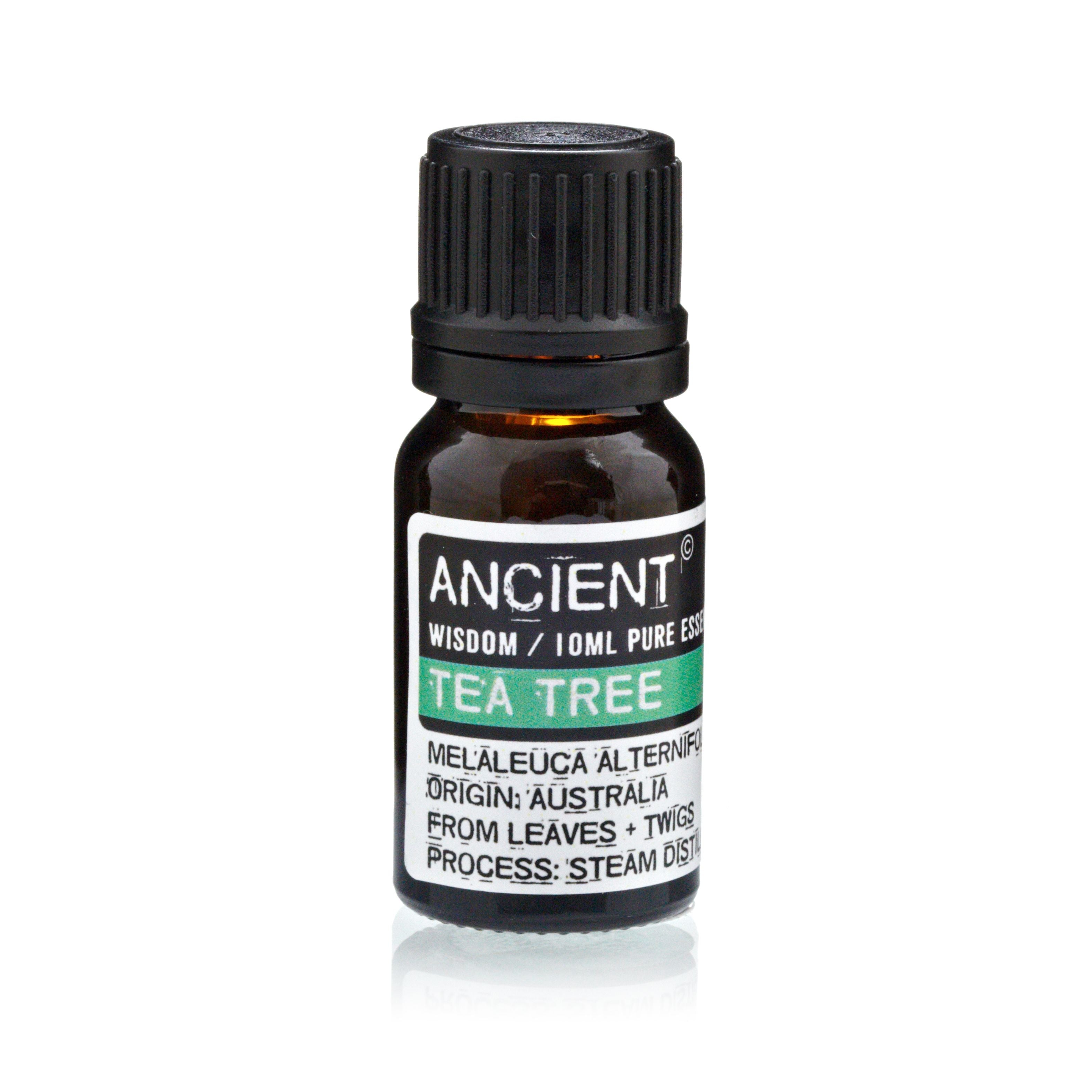 Coffret d'huiles essentielles de lavande, d'arbre à thé et de romarin, 10 ml chacune.