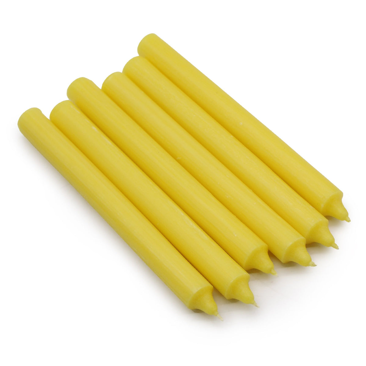 Bougies en vrac de couleur unie - Citron rustique - Lot de 10